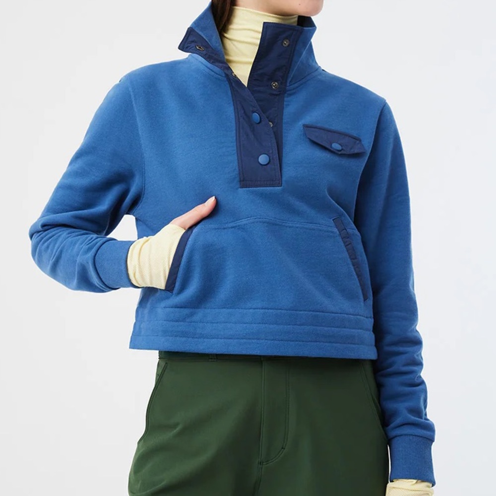 Outdoor Voices Cotton Terry Snap Closure Pullover